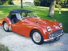 My 1960 Triumph TR3A. My late father-in-law and I did a complete frame up restoration. She was a lot of fun.