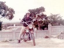 Glen Gantzer and his first bike in Okinawa