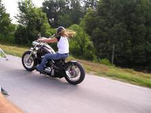 Little Miss Bobber  &amp;  "Peanut"   on one of the rual back roads of Florida