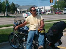 Pulled over to take five and soak up that Hot August sun in Holland Michigan. (and to pose for a picture...you big poser)