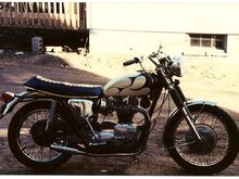 '68 Triumph Bonneville.  Bought this one from the original owner and kept it for 17 years.  Finally sold it about five years ago.  This pic is from the late 80's.