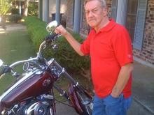 my dad standing beside rocker