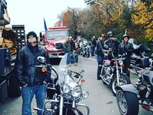 This isn't a great shot, but it's the only one I have of this bike. 2007 Road King Custom. I traded the Nightster for it when I was 18. I had started hanging out with club guys and was working into that world. I found out pretty quick that I needed a bigger gas tank and a more powerful engine. The road King solved the problem.