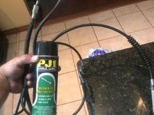 FOR ANYONE THAT MAY HAVE ANEED HAVE ALL THE STOCK CABLES, PERFECT CONDITION 2K MILES OR SO ON THEM, AND I USED THIS WONDER SPRAY, 3 TIMES IN ONE YEAR, FIRST TIME I REMOVED CABLES