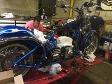 this was the PRO who screwed alot up actually done of his workers....but bike was stripped, even more so now, its just a frame on a lift in garage, with boxes piled up!!!