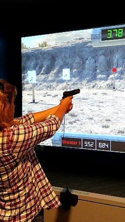 Dead eye Sue Ann. She stepped up and beat a couple shooters at the firearms museum in Cody. She's gifted with eye hand coordination.