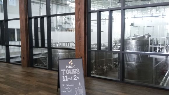 Tour schedule and the Vats in the background.