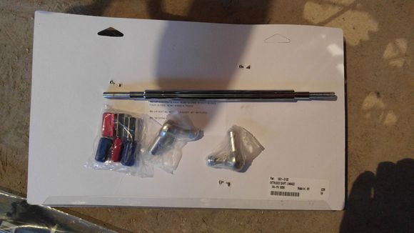 Kuryakin shift linkage kit.  Complete with mutlicolored jam nuts - to suit your personal taste!  :D