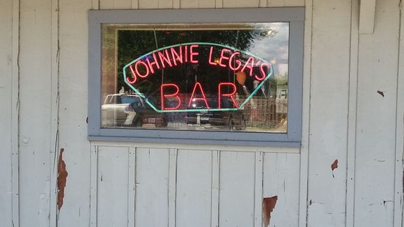 Outside the bar.