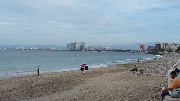 A short walk back along the beach!