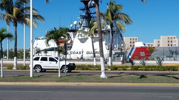US Coast Guard in at port.