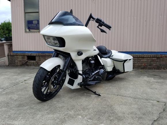 This is what Saddlebag Guards look like installed.