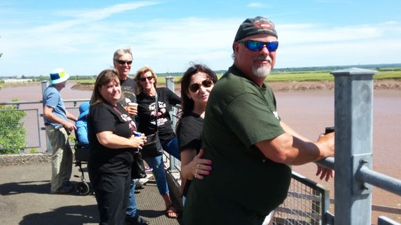 Day 4 - Arrival with the ladies in Moncton New Brunswick. In the background is where the tide comes in and out.