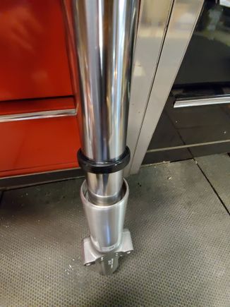 Lubed up seal slid down the fork tube, ready for installation