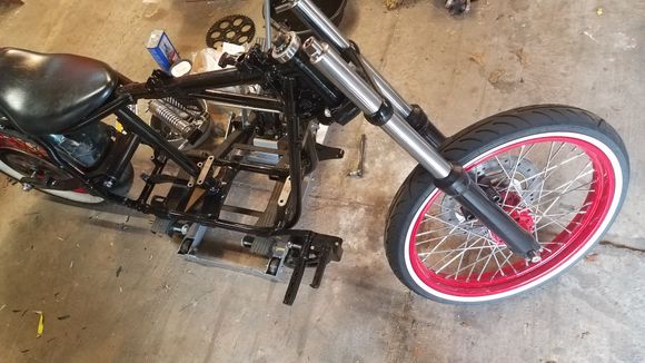 Bike is currently in this state, it was super sketchy to say the least, it had a crazy death wobble, front cylinder was smoking and the rear swingarm bushings were wrecked. Nothing like living dangerously........ totally kidding. So a full rebuild is in order, cant wait to get it back together.