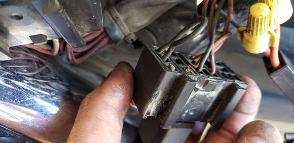 Cut wires going to OEM and fuse holder installed and capped by previous.