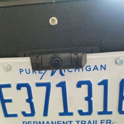 Camera above license plate