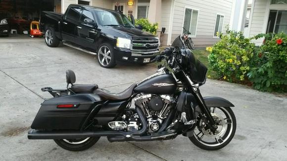 Got my extra forks powder coated and the HD Premium Ride lowering cartridges installed in the front. Tremendous difference over stock and spectacular price from Surdyke, even getting shipped to Hawaii.