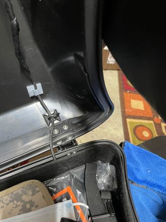 Spliced the wires back together. 
Easier to route the wire. Used the included clamp-thingys (technical term) to route the wire near the hinge. 