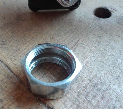 The throat inside the nut