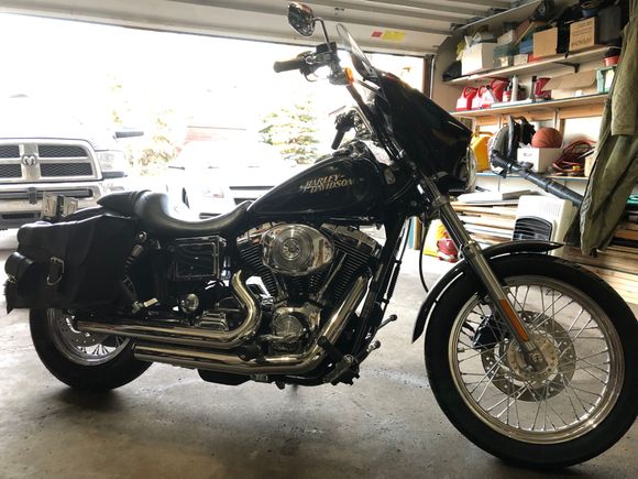 Installed a Memphis Shades Batwing fairing.
Extended the headlight out 3”
And lifted the Tank 1-1/2”
Dale 
Calgary Alberta 
