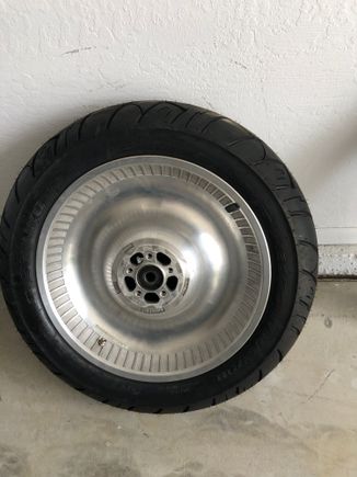 Rear wheel and new tire off 2002 Duece