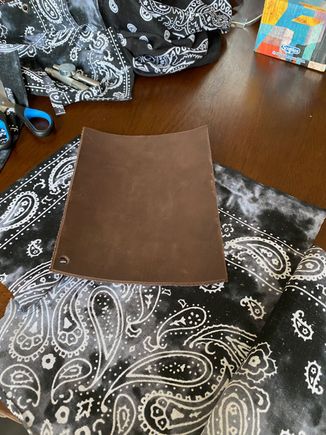 Cut the leather to match the size of the Fork