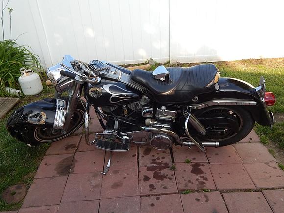 This is what happens when your front fender loosens up and sucks into your front wheel at 60mph :(