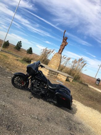 Lady Liberty hanging out in the prairie