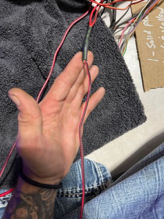This red and black striped goes 2-1 and the two ends one is connect to the fuse box and the other to the Solenoid. So where does the one end go?  