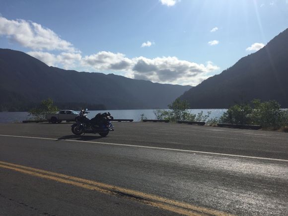 Lake Crescent on the road between Port Angeles and Fort where I am staying tonight.