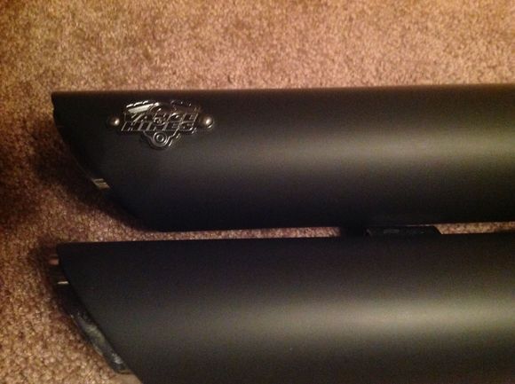 Vance and hines 3" slip ons  Chrome underneath trim and emblem