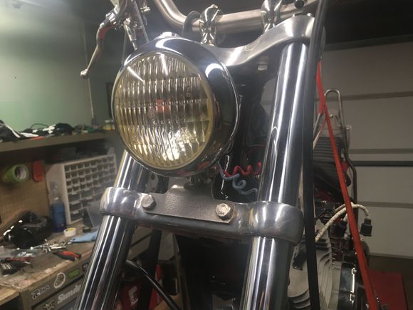 Coiled the blue and red wires to give it that feel of an old school chop.
