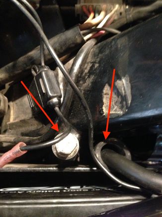 Jacking bolt and negative cable