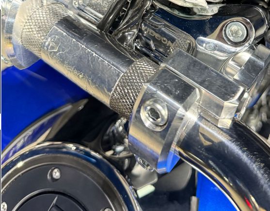 Silver HVAC tape covering the hole in the stock bars 