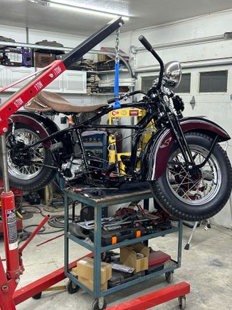 Yup time to get it off the table and on the floor as it's getting a little scaring on the cart !