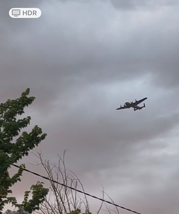 VE Day Lancaster fly past over Essex UK