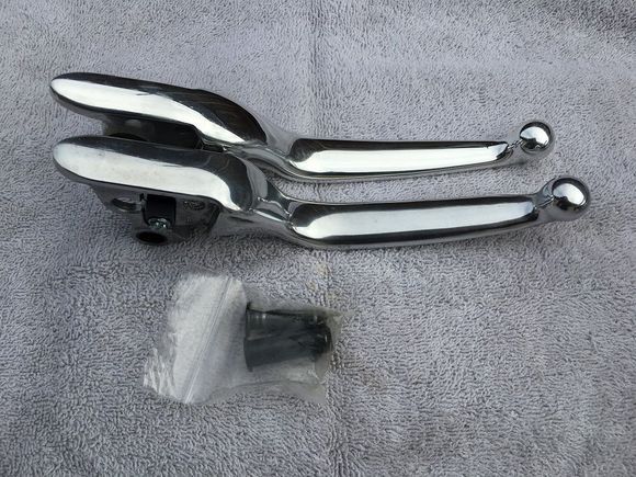 Brake and clutch levers. Polished, not chrome. $40.00