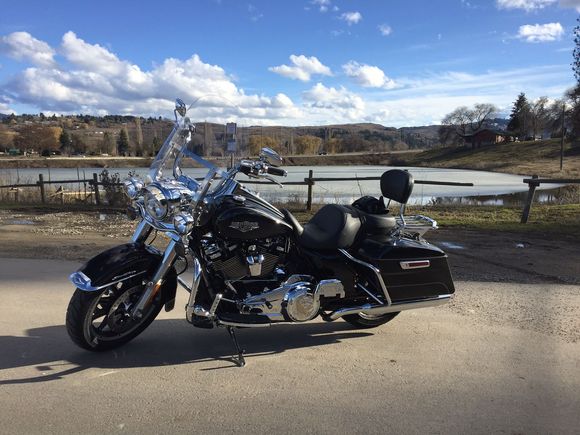First ride on my new ride - March 2017.  Snow is gone but the ice is still on the pond.