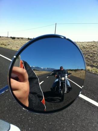 My husband in my rear view