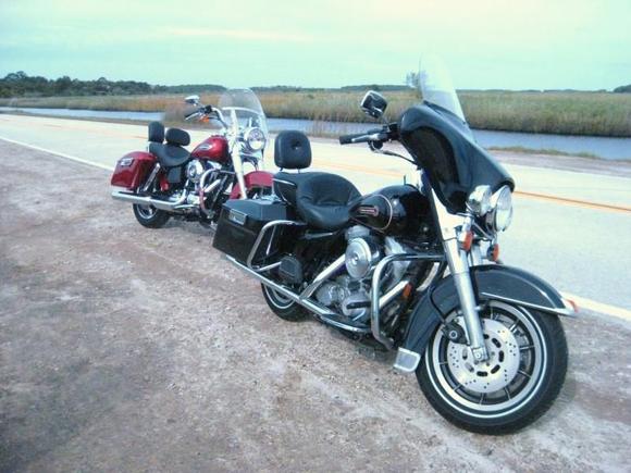 My Cousin George's bike and mine on the loop in Fl. Nice place to ride in December