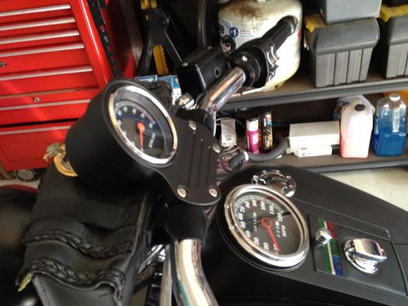 Painted the tach bracket and cup with Plasti Dip