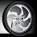 Rampage Del Ray front and back 21" and 18" all billet with matching billet rotors on front.  Bearings for 3/4" axle.