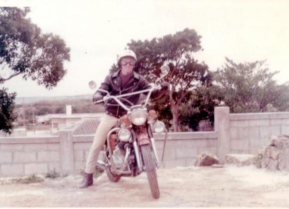 Glen Gantzer and his first bike in Okinawa