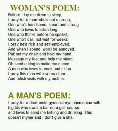 Women vs Men Poem