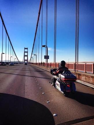 Me crossing GG bridge