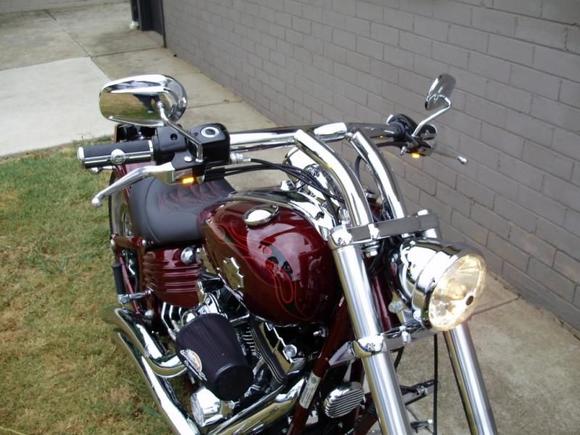 blinkers  got them here ... http://www.gworkscustomcycles.com.au/