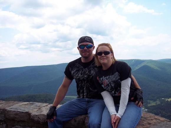 Chas and niece Nicki enjoying a summer breeze at Hyner View, Pa