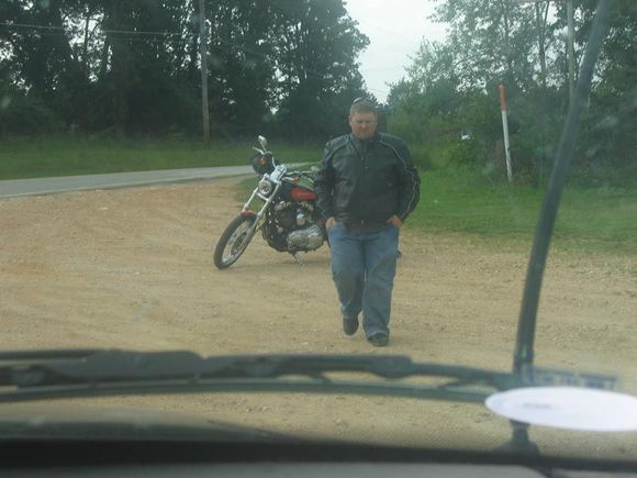 Stopped to look at a guy selling junk on the side of the road