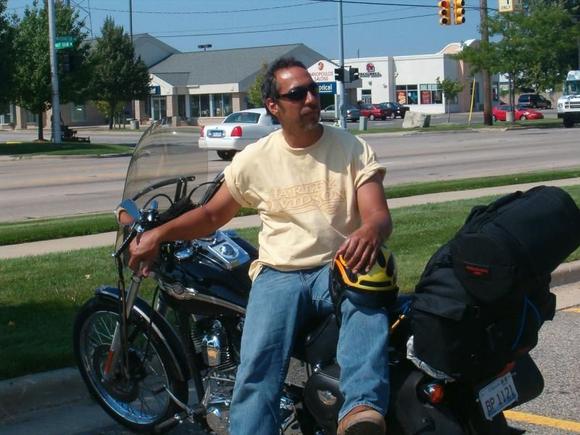 Pulled over to take five and soak up that Hot August sun in Holland Michigan. (and to pose for a picture...you big poser)